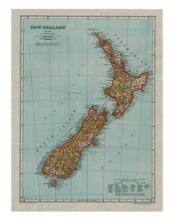 Mapa de Nueva Zelanda, c. 1910