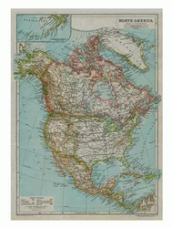 Mapa de América del Norte, c. 1910