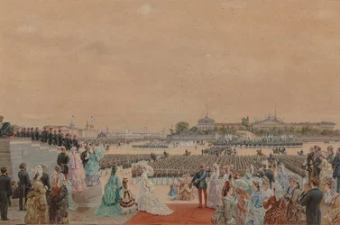 El servicio solemne con motivo del bicentenario de Pedro I, en la Plaza del Senado..., 30 de mayo de 1872