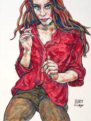 Retrato de una mujer, Enviando símbolos