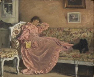Carola sentada en el sofá, 1899