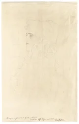 Retrato de una mujer de perfil con cuello de volantes