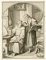 Martín Lutero y Philipp Melanchthon (Philippe, Philippus Melanchthon