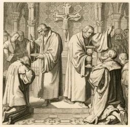 La comunión , que Lutero da al elector Johann Friedrich (Jean Frederic I de Saxe