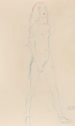 Una joven desnuda, hacia 1917