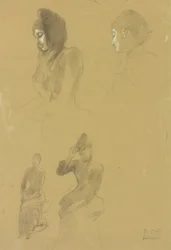 Cuatro estudios de retratos de mujeres