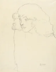 Retrato de medio cuerpo de una niña en perfil de tres cuartos, 1913