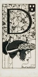 Inicial D, utilizada en el tercer número de Ver Sacrum, la revista del movimiento Art Nouveau Secession de Austria.