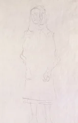 Mada Primavesi, c.1925 (lápiz sobre papel japonés brillante)