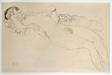 Desnudo reclinado hacia la izquierda