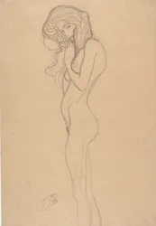 Estudio de Desnudo Femenino de Pie para El Friso de Beethoven, 1901