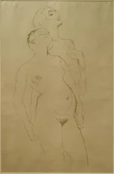 Pareja de amantes de pie (Estudio para Adán y Eva)