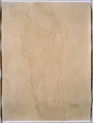 Estudio de una mujer para "Jurisprudencia", c.1903 (grafito sobre papel)