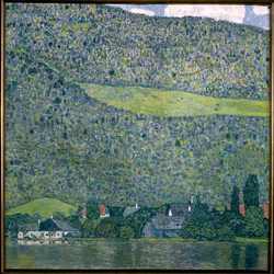 Vista de un castillo Unterach en el lago Attersee, 1915