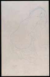 Mujer inclinada a la derecha con cabello largo, c.1910-11