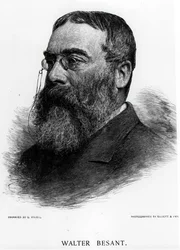 Sir Walter Besant (1836-1901) grabado por Gustav Kruell (1843-1907) de una fotografía de Elliot & Fry
