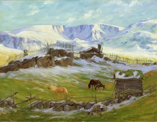 Sol de mañana sobre la montaña, Vaga (óleo sobre lienzo)