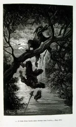Ilustración de Gustave Dore para "Le Capitaine Fracasse" de Pierre Théophile Gautier (1811-1872)Escritor, poeta, pintor y crítico de arte francés. Defensor del Romanticismo, la obra de Gautier es difícil de clasificar y sigue siendo un punto de referencia 