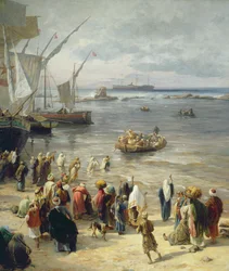 Jaffa, reclutamiento de soldados turcos en Palestina (detalle)