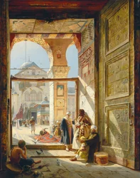 La puerta de la Gran Mezquita Omeya, Damasco, 1890