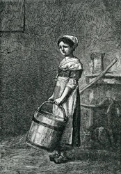 Cosette llevando un cubo, ilustración de 