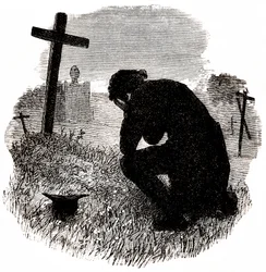 Luto (por Los Miserables de Victor Hugo) (grabado, finales del siglo XIX)