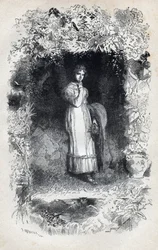 Retrato de Fantine enamorada de Tholomyes - Ilustración de Gustave Brion (1824-1877) para “Los Miserables - Primera parte: Fantine” de Victor Hugo (1802-1885) 1862