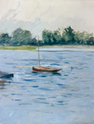 Barco fondeado en el Sena