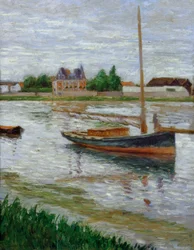 Barco anclado en el Sena en Argenteuil