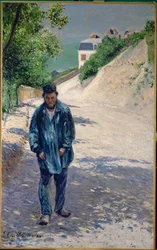 El padre Magloire en la carretera entre Saint-Clair y Etretat (óleo sobre lienzo)