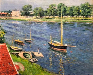 La Seine en Argenteuil, barcos fondeados, 1883