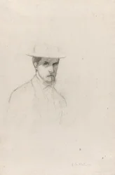 Autorretrato con sombrero, c.1879 (grafito sobre papel verjurado texturado)