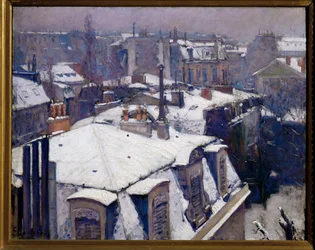 Nieve sobre tejados (pintura sobre lienzo)