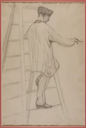 Estudio para pintores de casas: Hombre en la escalera