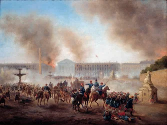 Comuna de París: escenas de disturbios en la Place de la Concorde