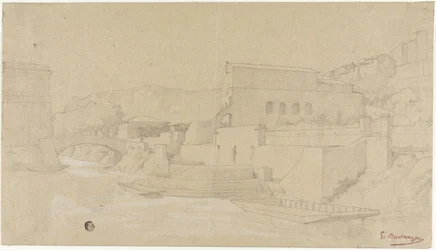 Pueblo italiano en un río