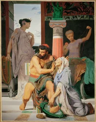 Ulises reconocido por su nodriza Euríclea (pintura sobre lienzo)