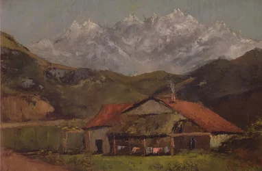 Una cabaña en las montañas