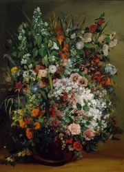 Ramo de flores en un jarrón. 1862
