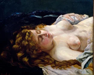 "Joven pelirroja durmiendo" Pintura de Gustave Courbet (1819-1877)