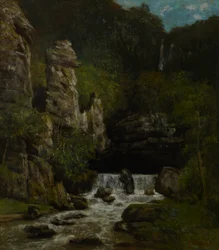 paisaje con una cascada