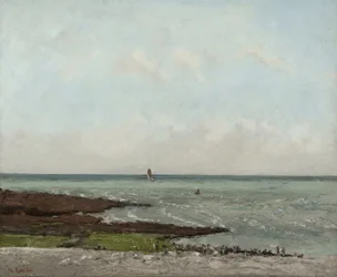 Lavanderas en marea baja, Étretat, 1866 o 1869