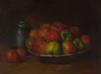 Naturaleza muerta con manzanas y una granada, 1871-1872