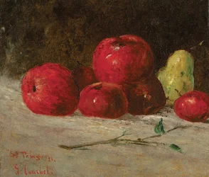 Naturaleza muerta, manzanas y peras, 1871