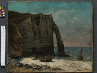 El acantilado en Étretat, después de 1872