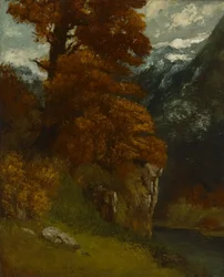 El valle en Ornans (Orillas del Doubs; Efecto de otoño)