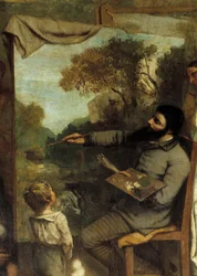 El taller del pintor. Alegoría real determinando una fase de siete años de mi vida artística (y moral) (detalle)