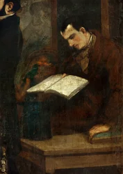 El poeta Charles Baudelaire leyendo
