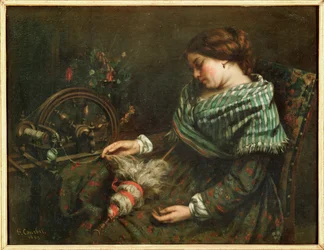 La hilandera dormida (pintura sobre lienzo)