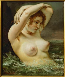 Mujer y ola (óleo sobre lienzo)